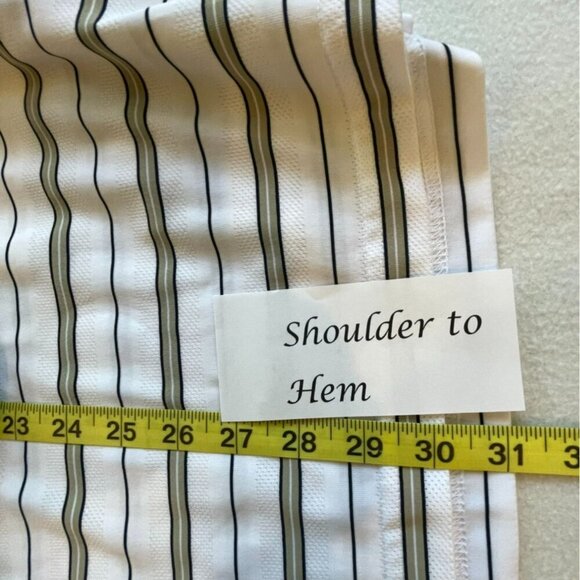 George Men's 3-Button Striped Golf Polo Shirt Sz XXL in White, Tan, Black Active - Picture 14 of 14